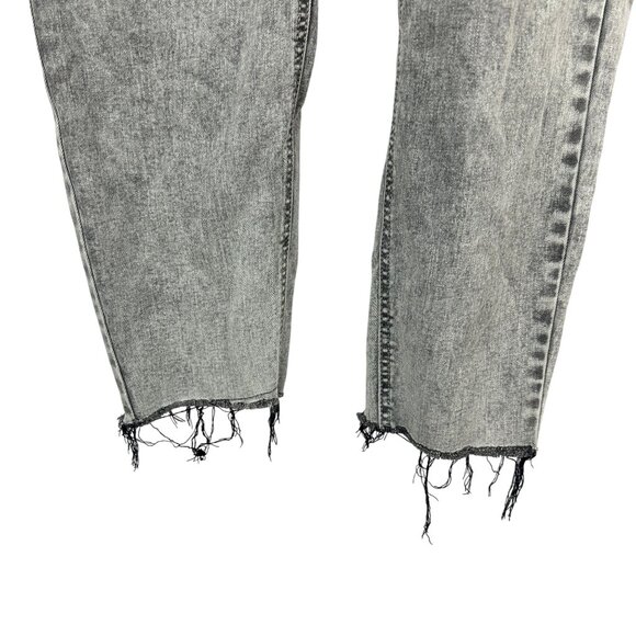 Ava & Viv Womens Plus Size 22W Gray Fringe Hem Stretch Jeans High Rise Denim - Picture 2 of 6